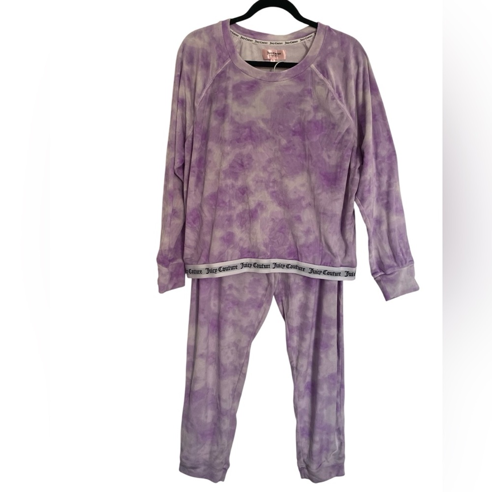 Juicy Couture Purple Tie Dye Velour Pajama Lounge Set Size XL
